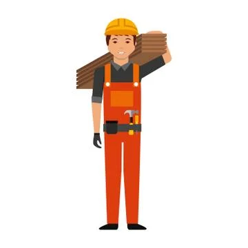 Construction professional avatar character 스톡 일러스트