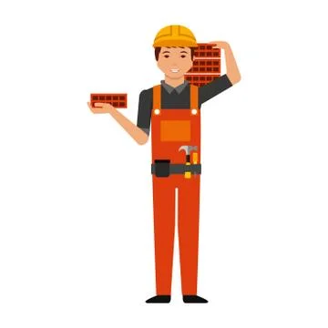Construction professional avatar character Stock Illustration