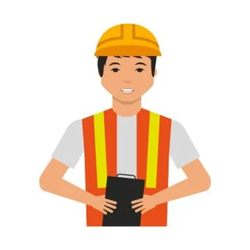Construction professional avatar character Illustrazione stock