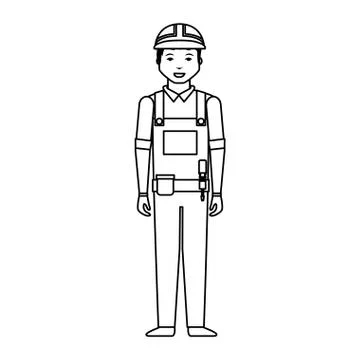 Construction professional avatar character Illustrazione stock