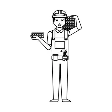 Construction professional avatar character Stock Illustration