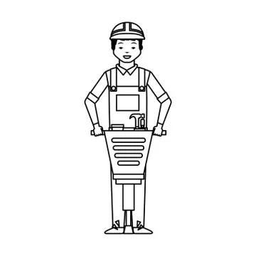 Construction professional avatar character Stock Illustration