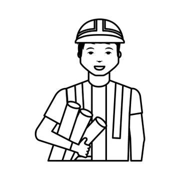 Construction professional avatar character イラスト素材