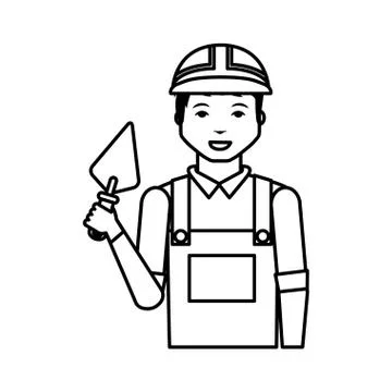 Construction professional avatar character 스톡 일러스트