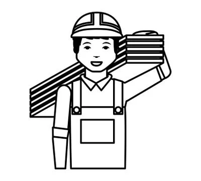 Construction professional avatar character 스톡 일러스트