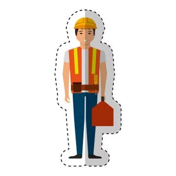 Construction professional avatar character Illustrazione stock