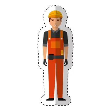 Construction professional avatar character Stock Illustration