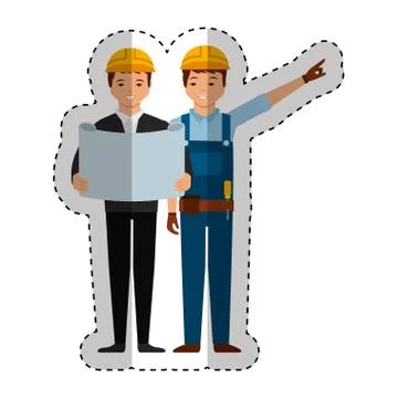 Construction professional avatar character Stock Illustration