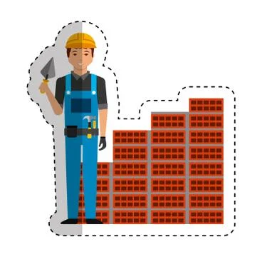 Construction professional avatar character Stock Illustration