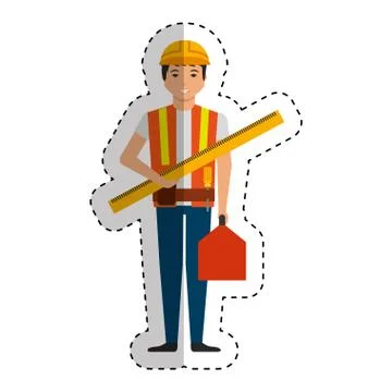 Construction professional avatar character Illustrazione stock