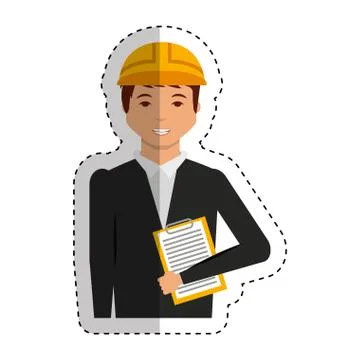 Construction professional avatar character Stock Illustration