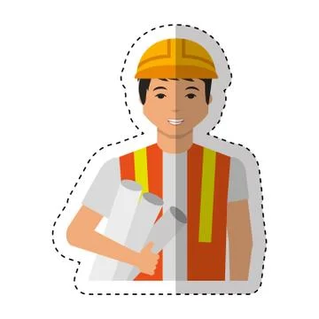Construction professional avatar character Illustrazione stock