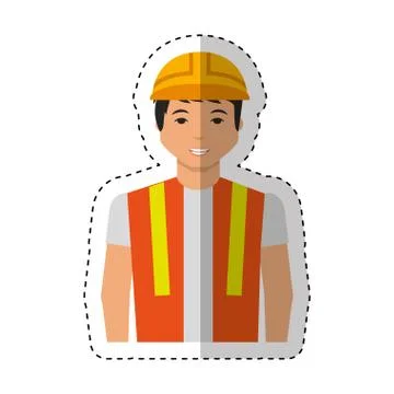 Construction professional avatar character 스톡 일러스트