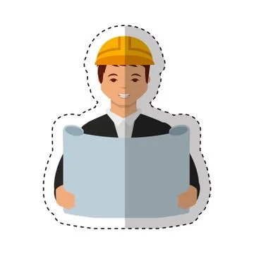 Construction professional avatar character Illustrazione stock