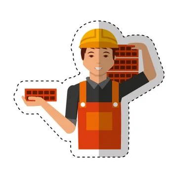 Construction professional avatar character Illustrazione stock
