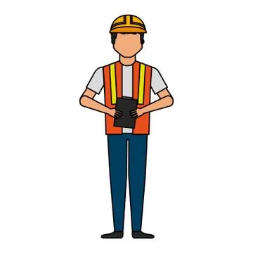 Construction professional avatar character 스톡 일러스트
