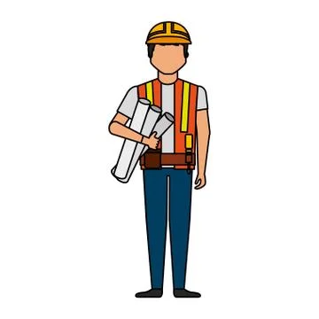 Construction professional avatar character Illustrazione stock