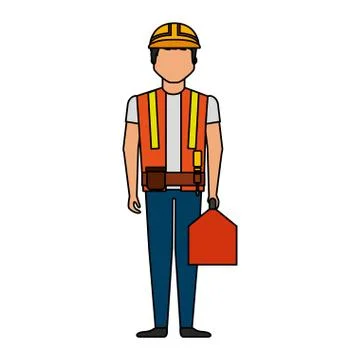 Construction professional avatar character Stock Illustration