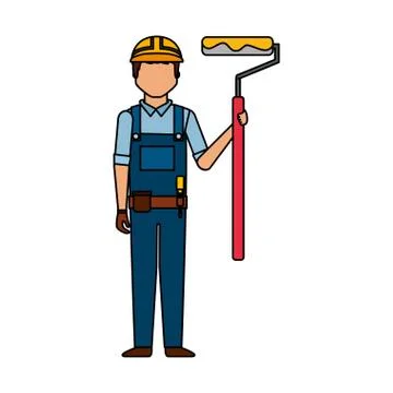 Construction professional avatar character 스톡 일러스트