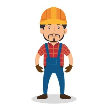 Construction professional avatar character Illustrazione stock