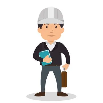Construction professional avatar character Stock Illustration