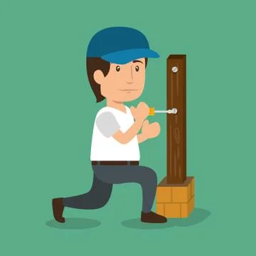Construction professional avatar character イラスト素材