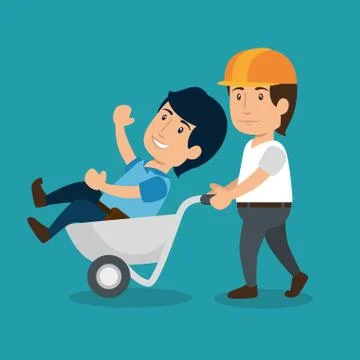 Construction professional avatar character Stock Illustration