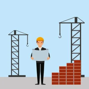 Construction professional avatar character Illustrazione stock