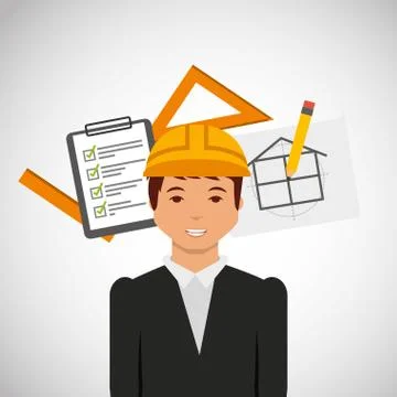 Construction professional avatar character Illustrazione stock
