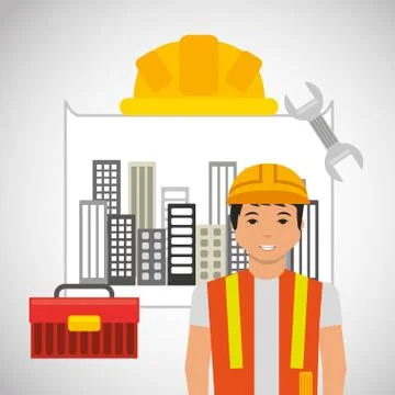 Construction professional avatar character 스톡 일러스트