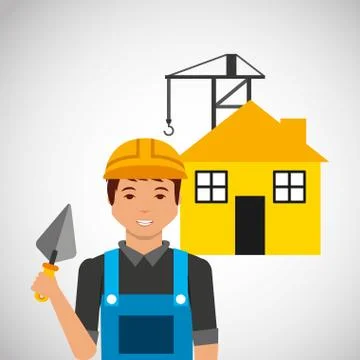 Construction professional avatar character 스톡 일러스트