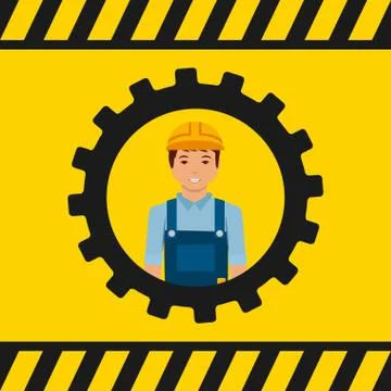 Construction professional avatar character 스톡 일러스트