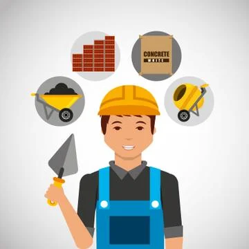 Construction professional avatar character Illustrazione stock