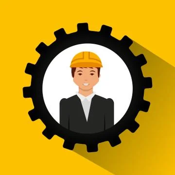 Construction professional avatar character Stock Illustration