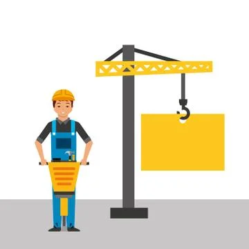 Construction professional avatar character Illustrazione stock