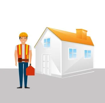 Construction professional avatar character 스톡 일러스트