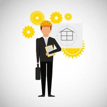 Construction professional avatar character 스톡 일러스트