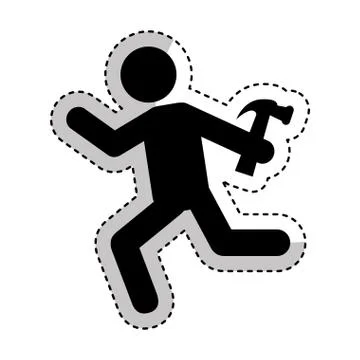 Construction professional avatar silhouette Illustrazione stock