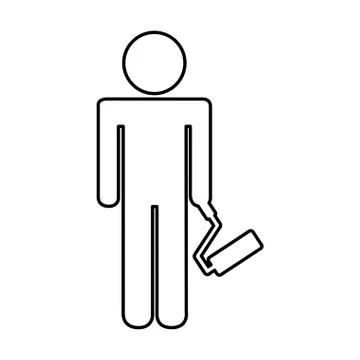 Construction professional avatar silhouette 스톡 일러스트