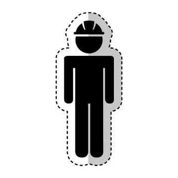 Construction professional avatar silhouette Illustrazione stock