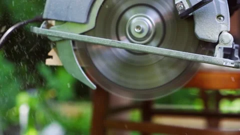 Construction Professional Operating Circular Saw on the Job Stock Footage 248226702