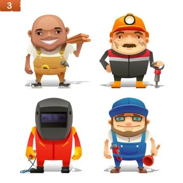 Construction professions set Stock Illustration