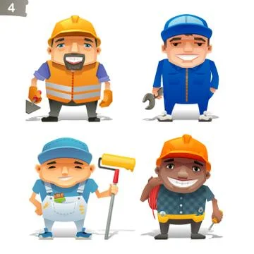 Construction professions set Stock Illustration