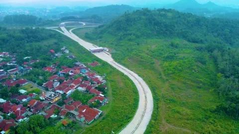 Construction Progress Cimalaka Toll Gate and Interchange, Cisumdawu Toll Road Stock Footage 169025828