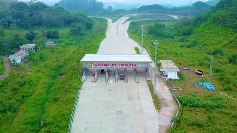 Construction Progress Cimalaka Toll Gate and Interchange, Cisumdawu Toll Road Stock Footage 169027136