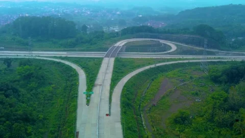 Construction Progress Cimalaka Toll Gate and Interchange, Cisumdawu Toll Road Stock Footage 169030421