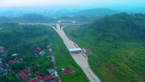 Construction Progress Cimalaka Toll Gate and Interchange, Cisumdawu Toll Road Stock Footage 169030543