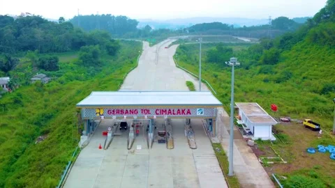 Construction Progress Cimalaka Toll Gate and Interchange, Cisumdawu Toll Road Stock Footage 169030568