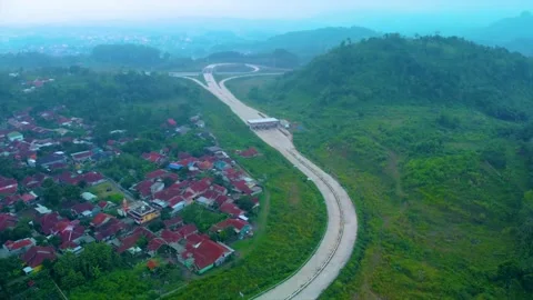 Construction Progress Cimalaka Toll Gate and Interchange, Cisumdawu Toll Road Stock Footage 169030589