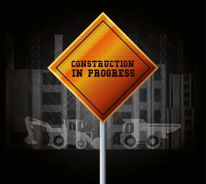 Construction in progress design Stock Illustration